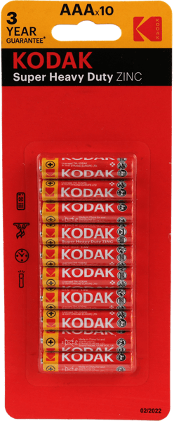 Modelbillede af Kodak Zinc Extra Duty AAA Batteri - 10 pk