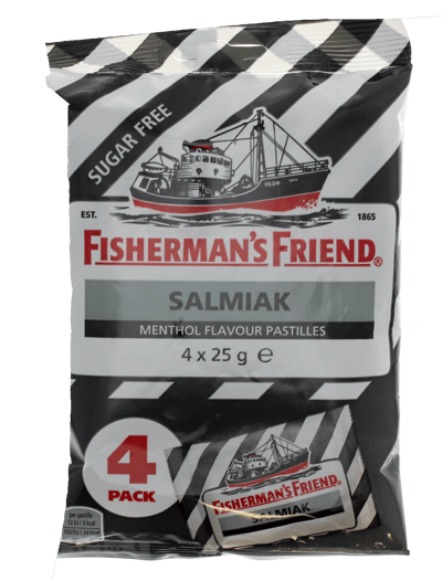 Modelbillede af Fisherman's Friend Salmiak Black Stripe 4-pak 100 g