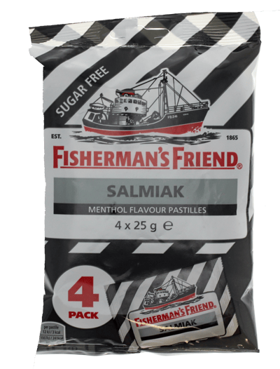 Fisherman's Friend Salmiak Black Stripe 4-pak 100g
