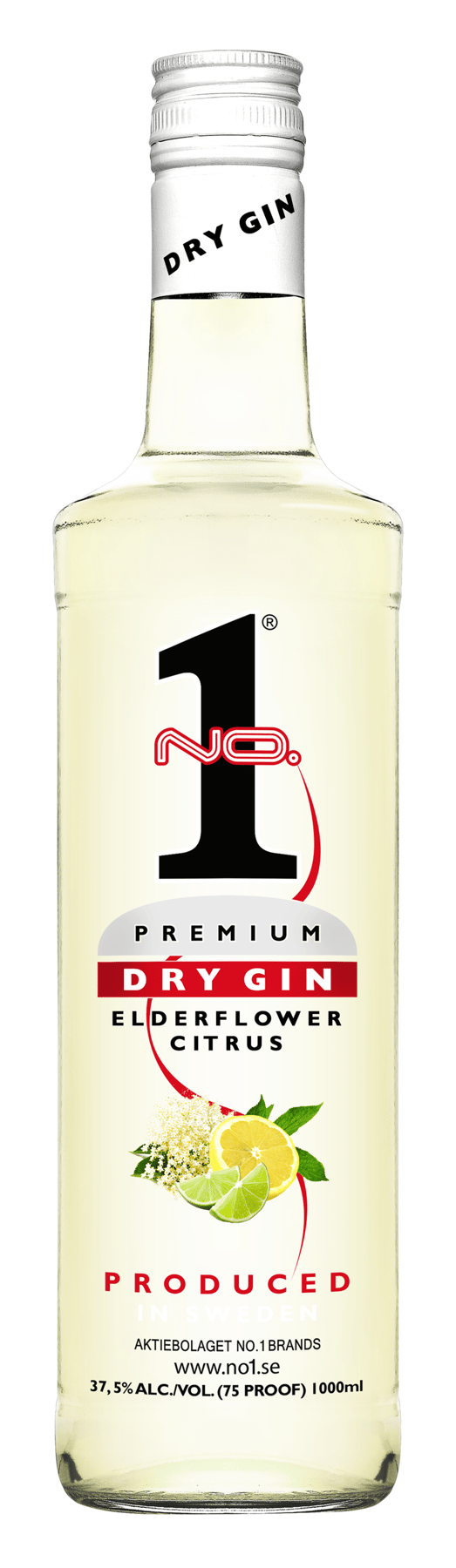 No.1 Premium Dry Gin Elderflower Citrus 37,5% 1 l.