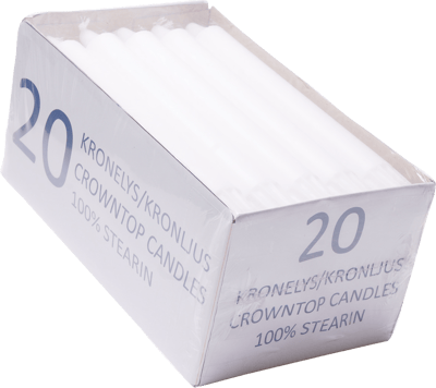 1 pk. Kronelys 19cm Ren stearin 20 stk
