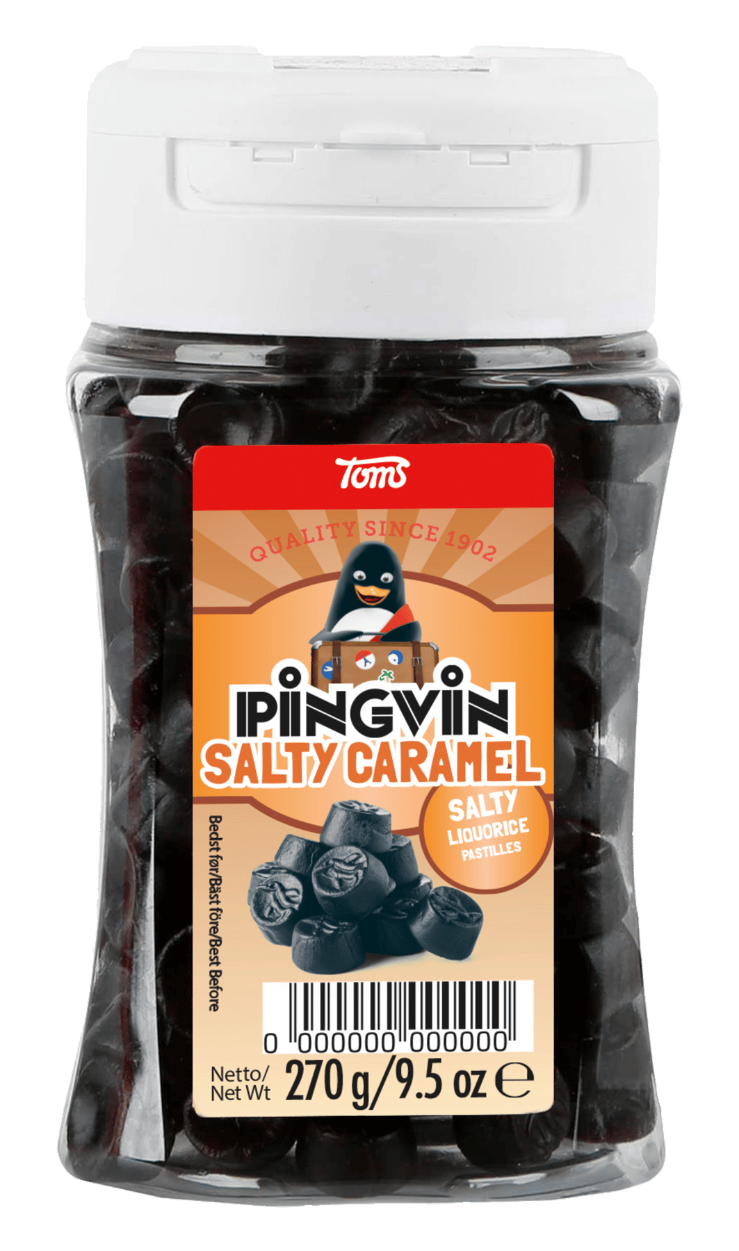 Toms Pingvin Salty caramel 270 g.