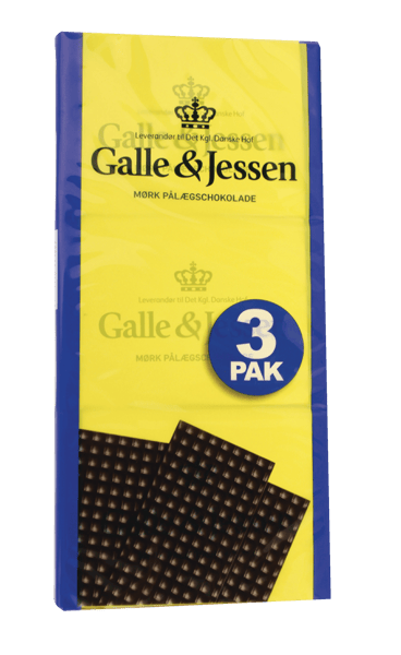 Modelbillede af Galle og Jessen Pålægschokolade mørk 3-pak 324 g