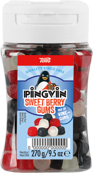 Modelbillede af Toms Pingvin Sweet Berry Winegums 270 g.