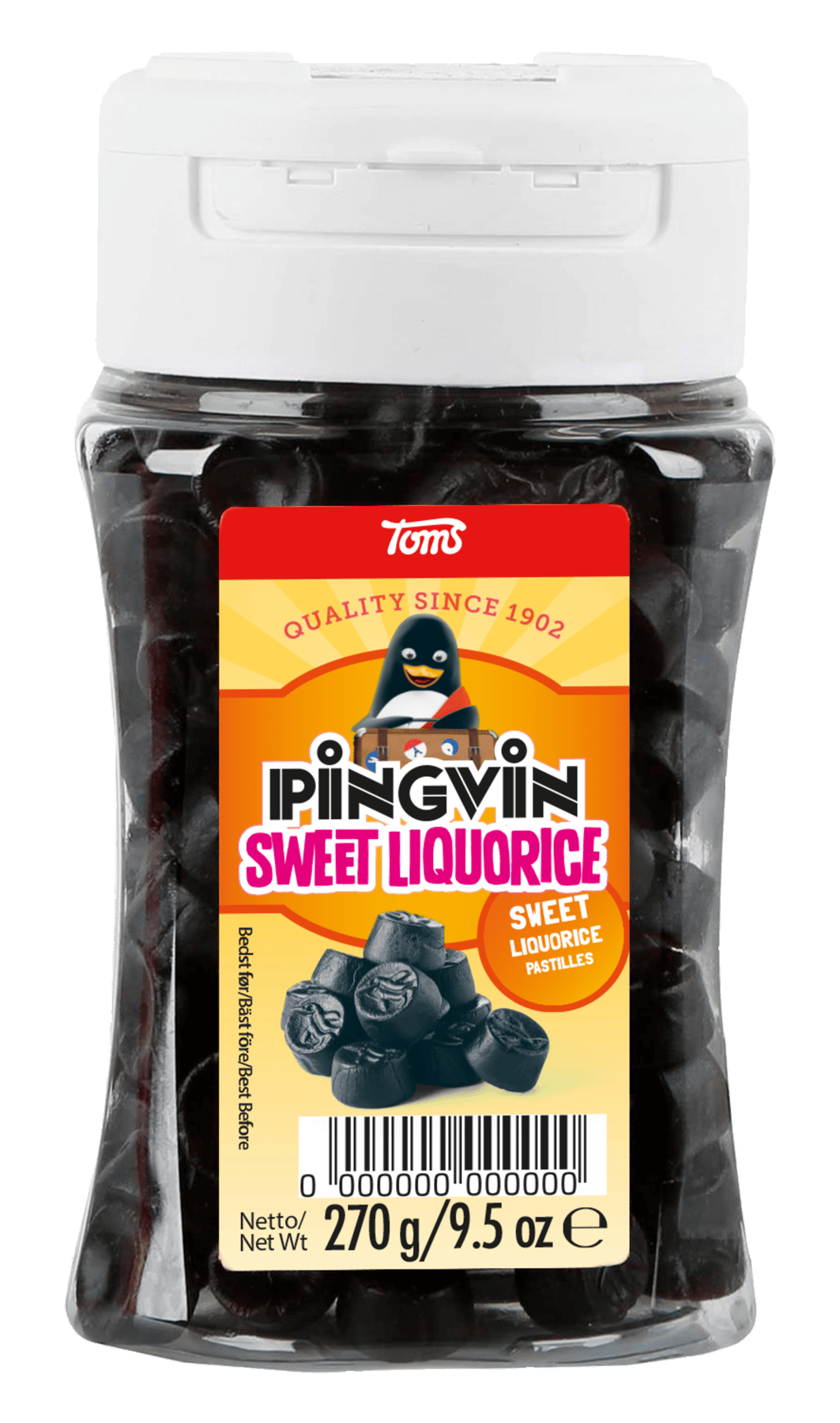 Toms Pingvin Liquorice Pastiller 270 g.