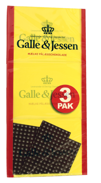 Modelbillede af Galle og Jessen Pålægschokolade lys 3-pak 324 g