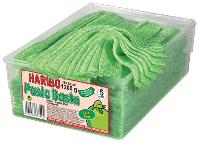 Modelbillede af Haribo Pasta Basta Æble 150 stk 1125 g