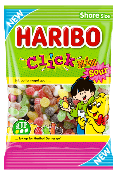Modelbillede af Haribo Click Mix Sour 325g DK