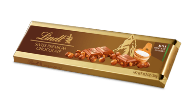Modelbillede af Lindt Gold Bar Milk Hazelnut 300g