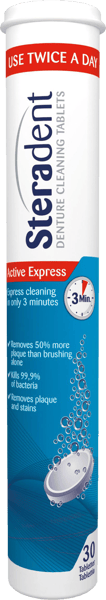Modelbillede af Steradent Express Plus i Rør 30 stk