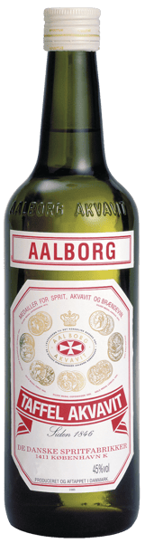 Modelbillede af Aalborg Taffel Akvavit Rød 45% 0,7 l.