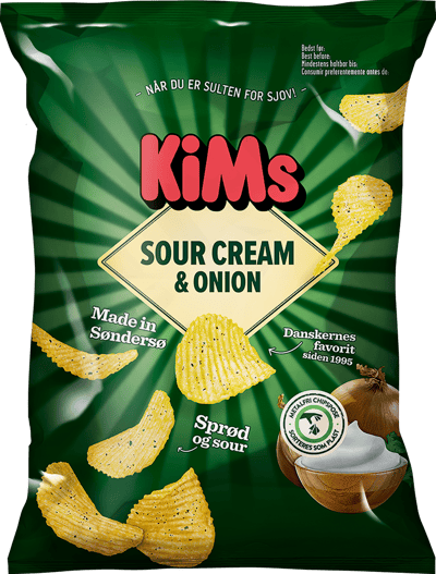 Modelbillede af KiMs Sour Cream & Onion Chips 170 g.