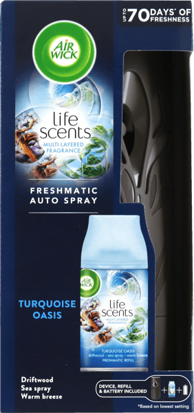 Modelbillede af Air Wick Freshmatic Black Turquoise Oasis Starterkit 250 ml