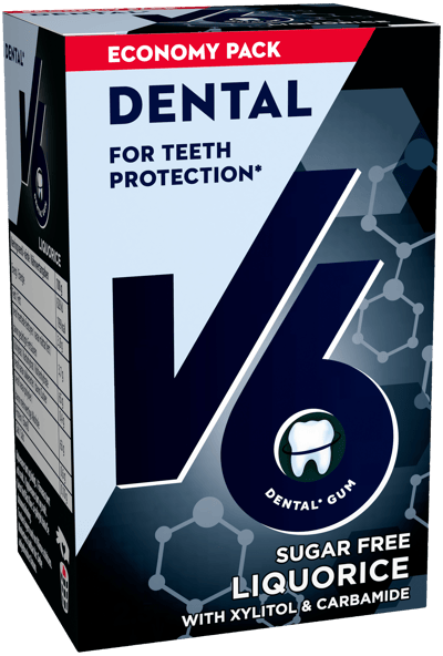 1 pk. V6 Dental Care Liquorice 70 g