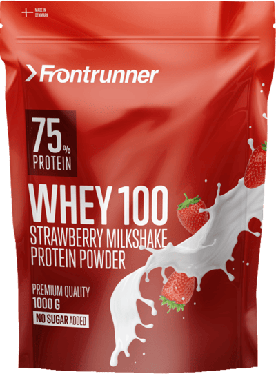 Modelbillede af Frontrunner By Bodylab Aps Whey 100 Strawberry Milkshake 1kg