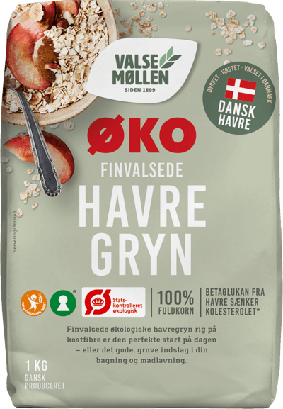 Modelbillede af Valsemøllen Dansk Øko Havregryn 1 kg