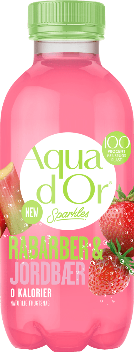 Aqua D'or Sparkles Jordbær & Rabarber PET