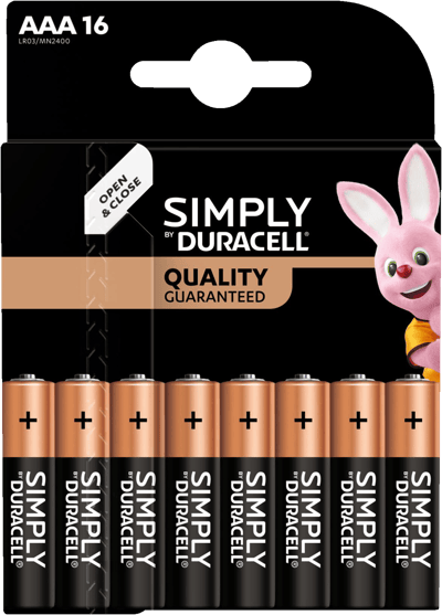 Modelbillede af Duracell SIMPLY AAA (MN2400/LR03) 16 stk.