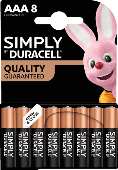 1 pk. Duracell Simply AAA 8 stk.