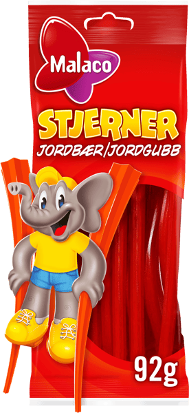 3 ps. Malaco Jordbærstjerner 92 g