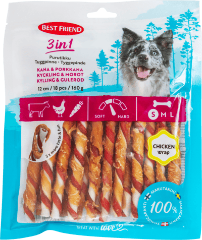 Modelbillede af Best Friend 3in1 Tyggepinde 18 stk. 160g