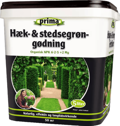 Modelbillede af Prima Hæk- og Stedsegrøngødning 5 l.