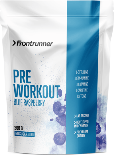 Modelbillede af Frontrunner Pre-Workout Blue Raspberry 200g
