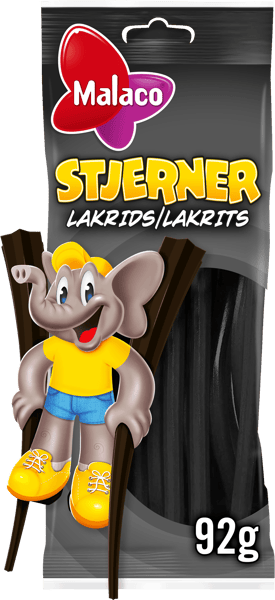 Modelbillede af Malaco Lakridsstjerner 92 g