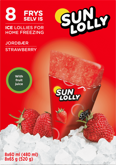 Modelbillede af Sun Lolly Jordbær 8stk