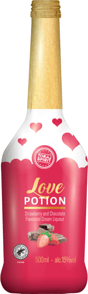 Modelbillede af Love Potion jordbær og chokolade 15% 0,5l.