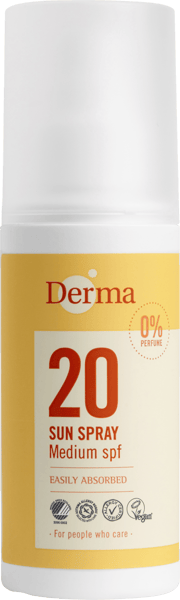 Modelbillede af Derma Sun Solspray mellem SPF20 Rund 150 ml.