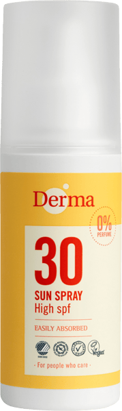 Modelbillede af Derma Sun Solspray høj SPF30 Rund 150 ml