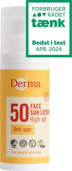 Modelbillede af Derma Sun Ansigtssolcreme SPF50 50 ml