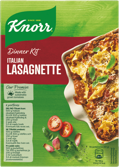 Modelbillede af Knorr Lasagnette 270g