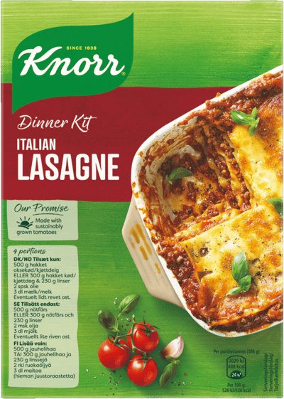 1 pk. Knorr Lasagne 262 g