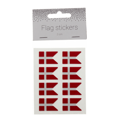 1 pk. Dannebrog Stickers 3 ark 24 stk.