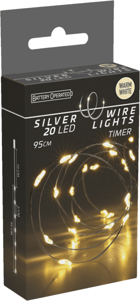 Modelbillede af Sølvwire 20 LED Varm Hvid Timer