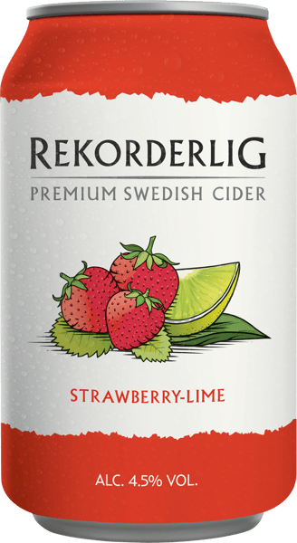 Modelbillede af Rekorderlig Jordbær Lime 4,5% 24x0,33 l.
