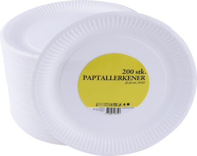 Modelbillede af Abena Paptallerken, hvid, Ø23 cm, 200 stk
