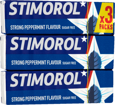 Modelbillede af Stimorol Strong Peppermint Sukkerfri 3-pak 42 g