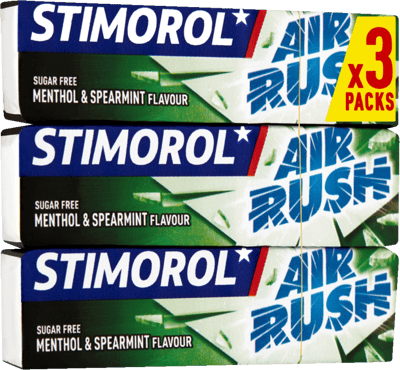 Modelbillede af Stimorol Air Rush Menthol Spearmint 3-pak 42 g