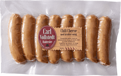 Modelbillede af Carl Vollstedt Chili/Cheese Grillpølse 8 stk 560g