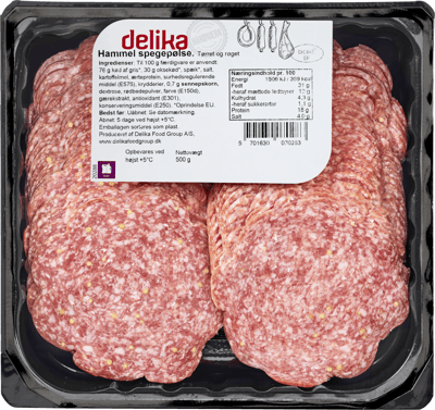 Modelbillede af Hammespegepølse i Skiver 500g