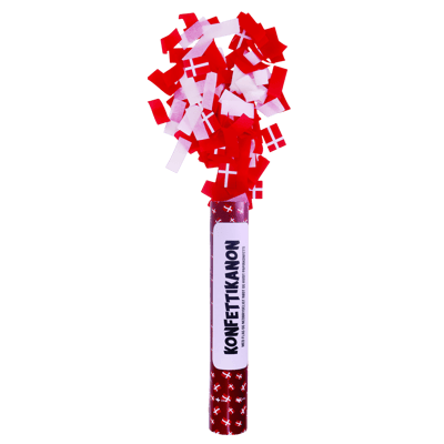 Konfettirør rød/hvid - 30x5 cm