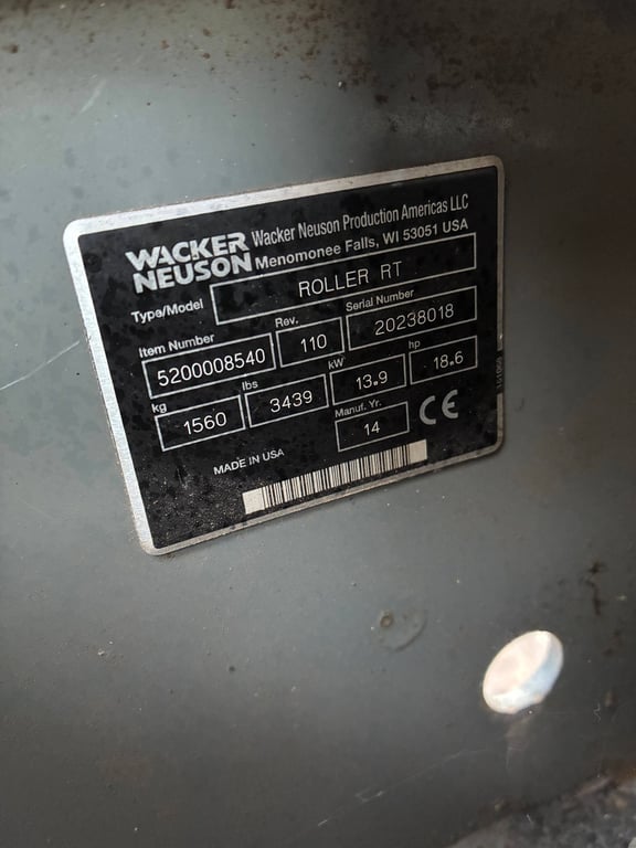 Vibratory roller Wacker Neusen Roller RT Diesel 14kW 2014 2014 Neuson Roller RT 2014 1 image 6