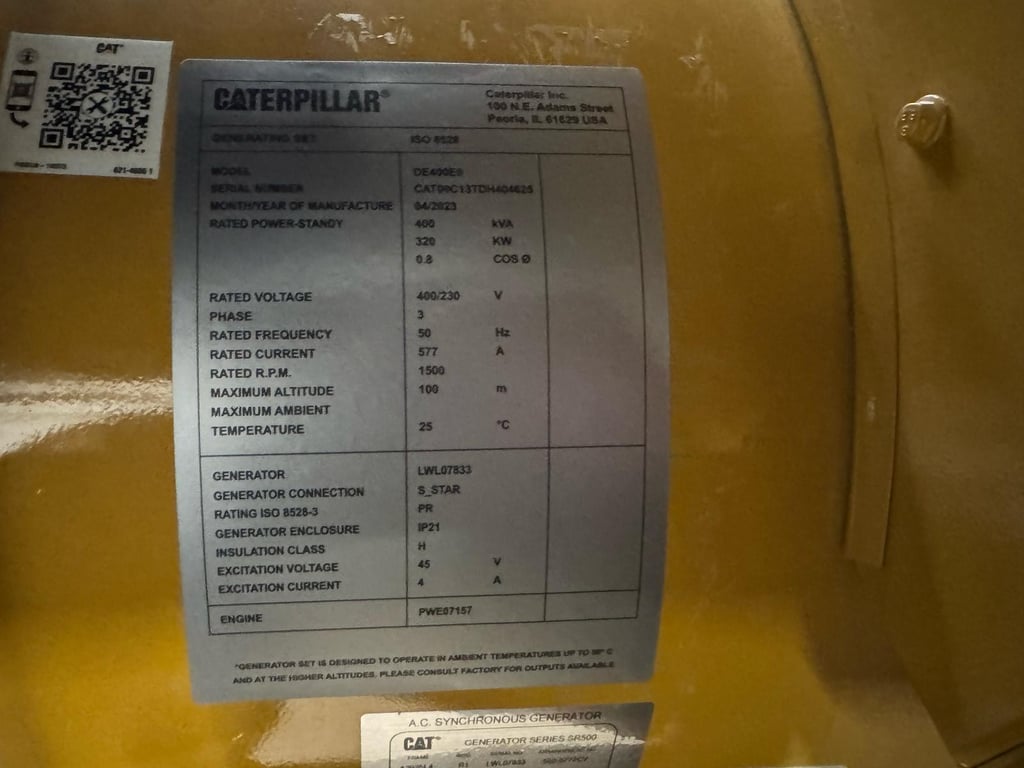 Caterpillar DE400E0 - C13 - 400 kVA Generator New / Unused 2023 00033102 DE400E0 - C13 - 400 kVA Generator New / Unused 20...