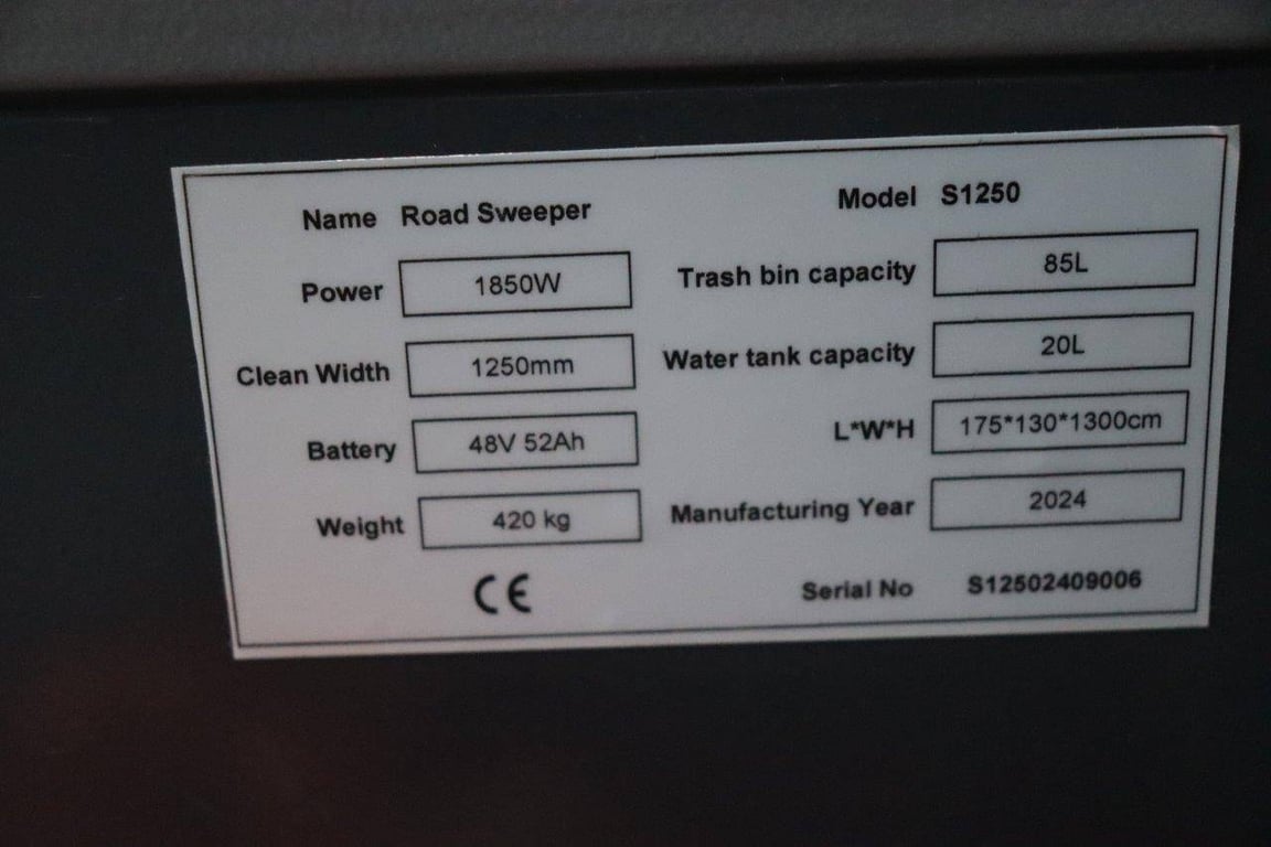 Westfield S1250 Electric Sweeper 2024 New 2024 Westfield S1250 2024 0 image 12
