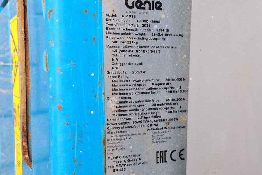 Genie GS1932 E-Drive Several In Stock, 8m Working Height 2021 GENIE - GS1932 E-Drive - 63745 GS1932 E-Drive Several In Sto...
