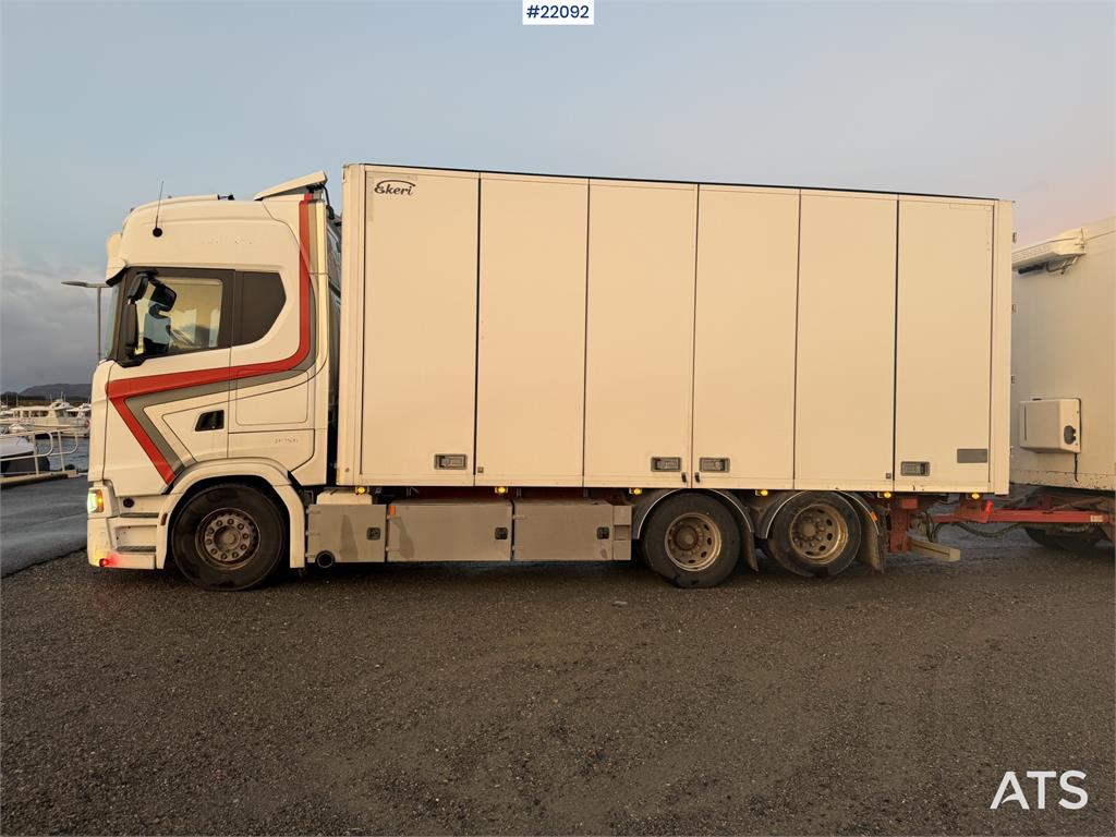 Scania S650 6x2 box truck w/ Ekeri 4 axle box trailer w/ 2018 22092 S650 6x2 box truck w/ Ekeri 4 axle box trailer w/ 2018...