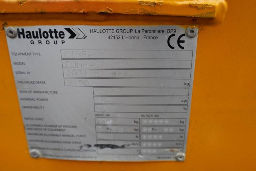 Haulotte Compact 10N As-Is, Electric, 10m Working Height, 2 2015 HAULOTTE - Compact 10N - 90247 Compact 10N As-Is, Electri...